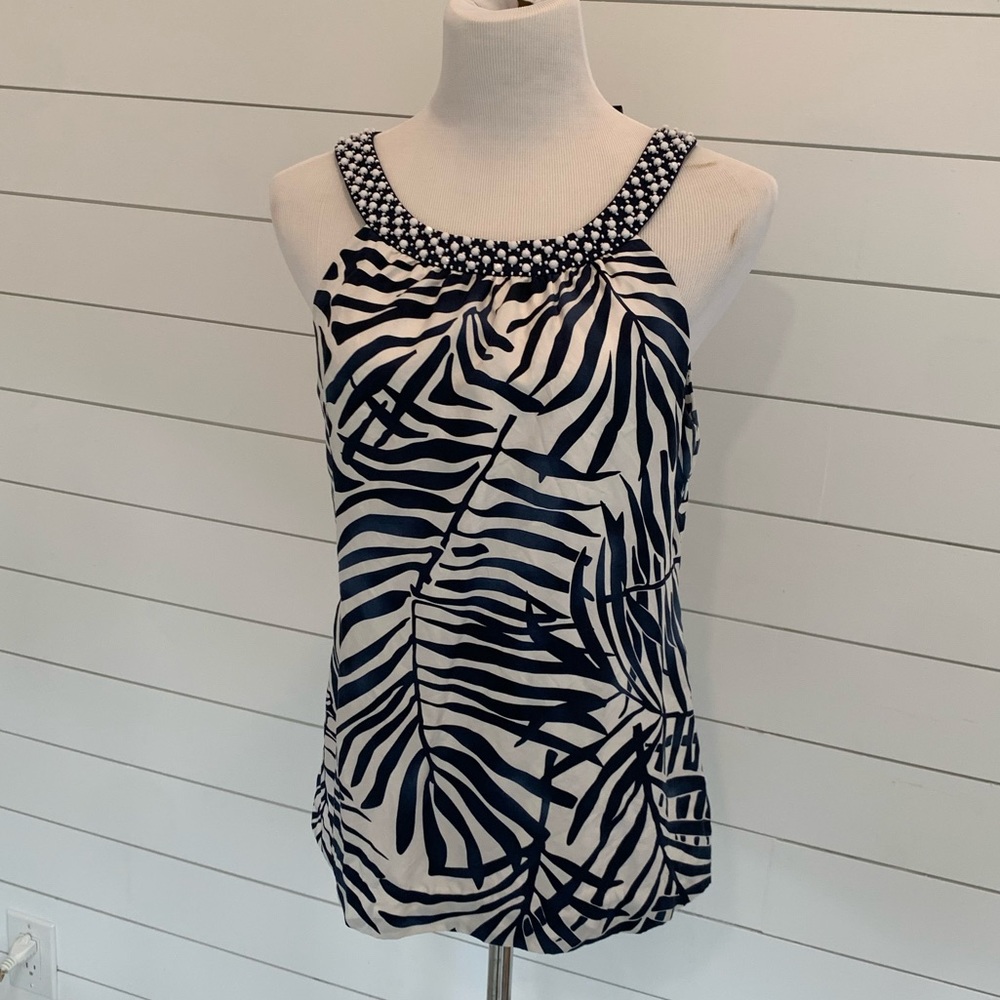 Vineyard Vines Silk Halter w/Beaded Neckline